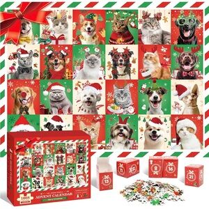 Christmas dogs and cats advent puzzle calendar